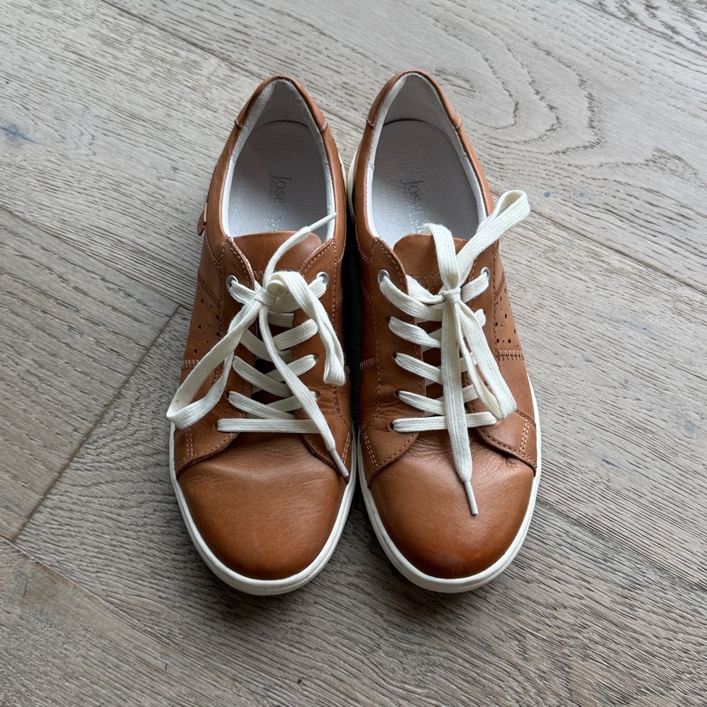 EUC Josef Seibel 'Caren' (Cognac / Camel / Ivory) Sneaker in 37 Retail: $160 - Picture 7 of 16